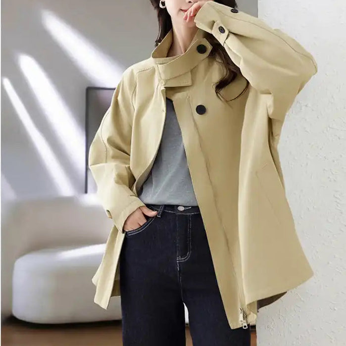 スタンドカラーオーバーライトコート