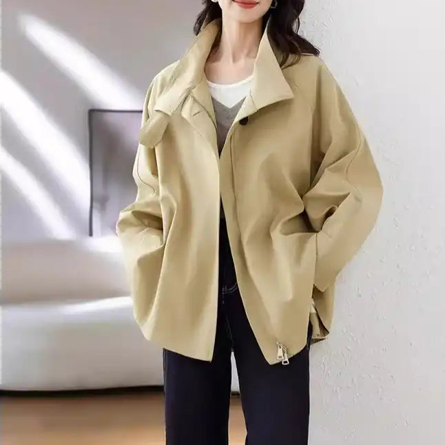 スタンドカラーオーバーライトコート