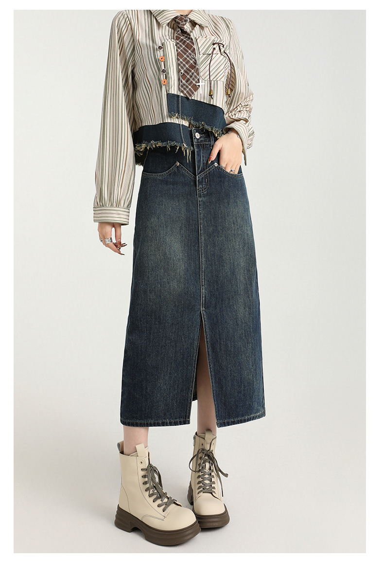 スリットデニムスカート