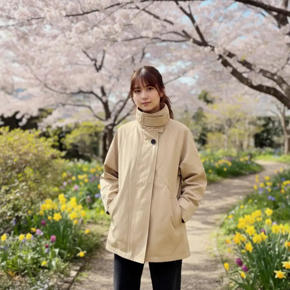 スタンドカラーオーバーライトコート