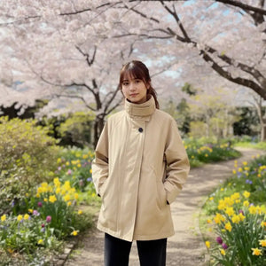 スタンドカラーオーバーライトコート