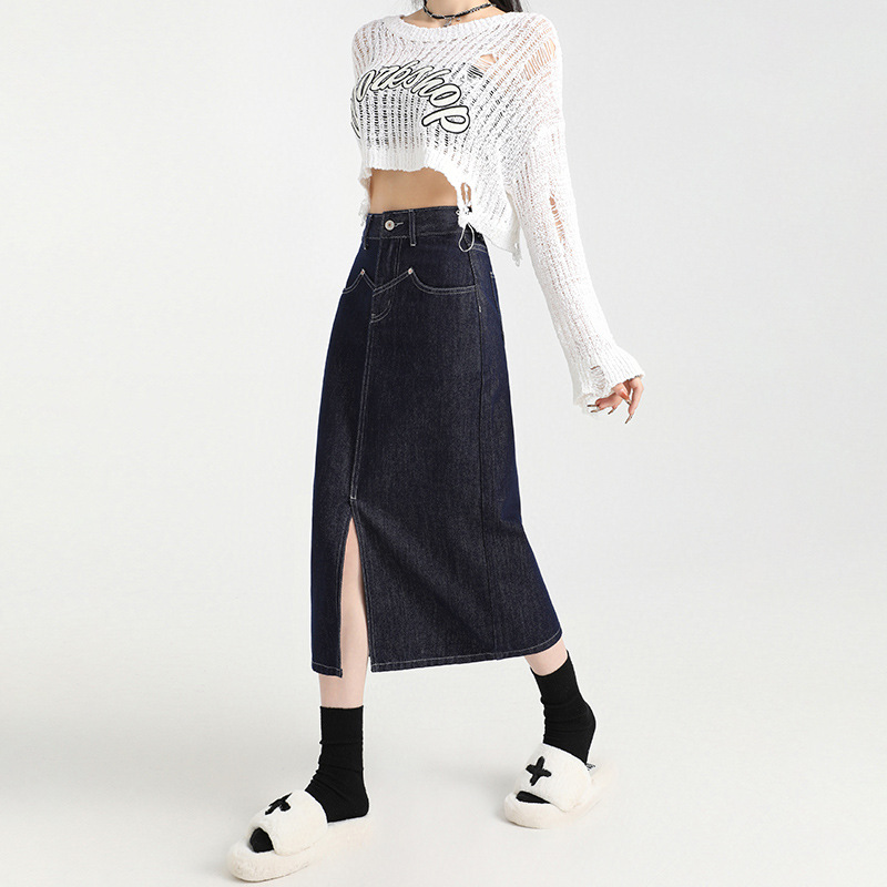 スリットデニムスカート