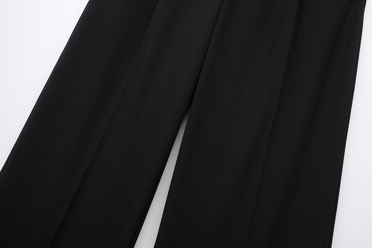 ウエスト配色セミワイドパンツ