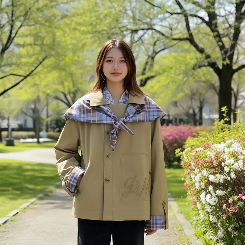 リバーシブルオーバー配色ライトアウター