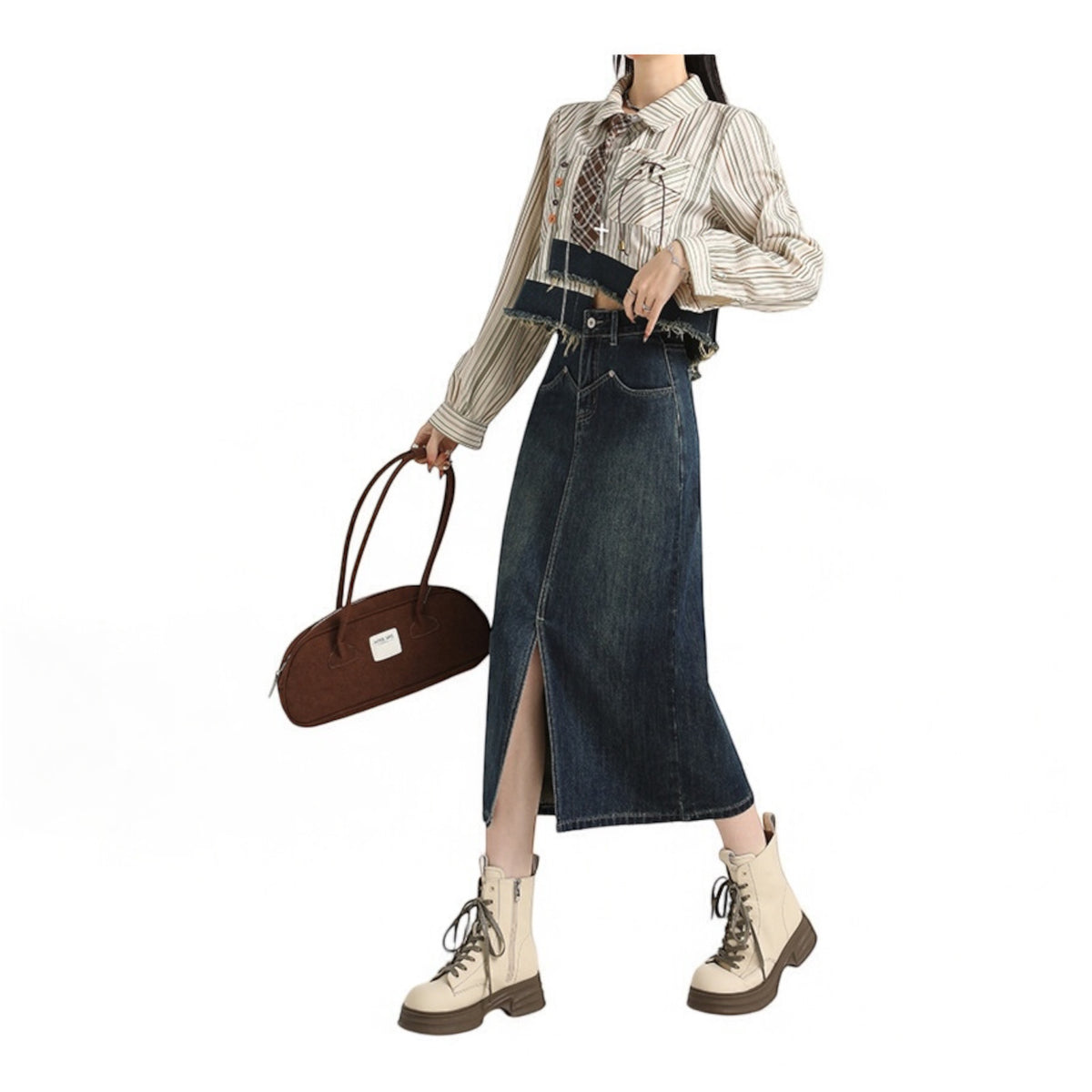 スリットデニムスカート