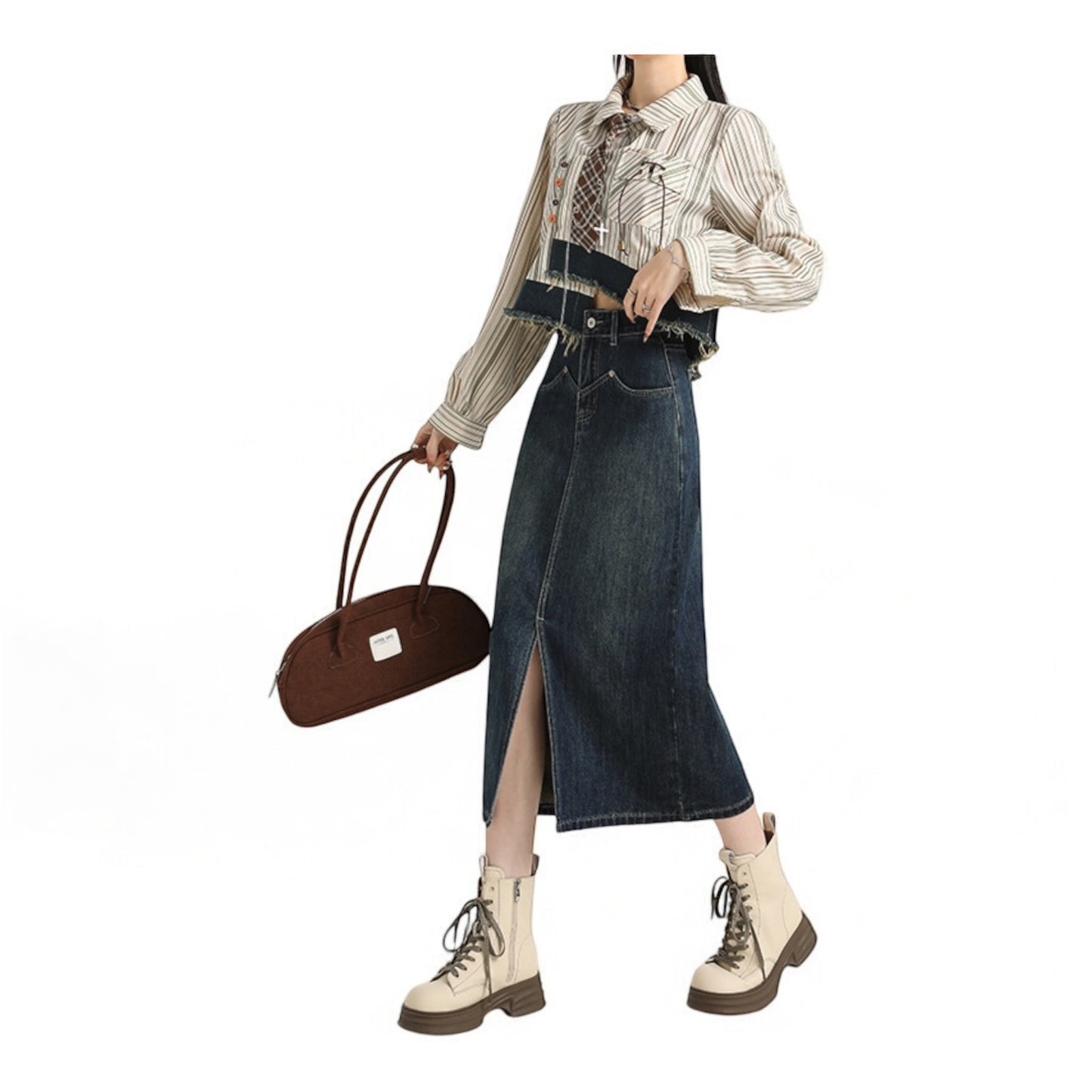 スリットデニムスカート