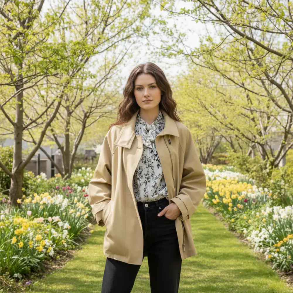 スタンドカラーオーバーライトコート