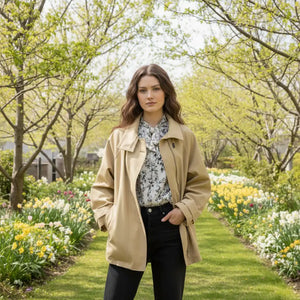 スタンドカラーオーバーライトコート