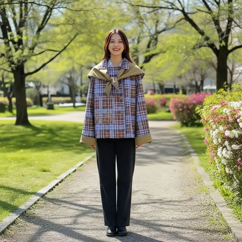 リバーシブルオーバー配色ライトアウター